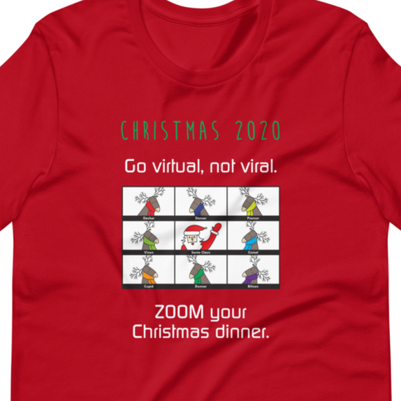 ZOOM Christmas Dinner T-Shirt (red fabric)